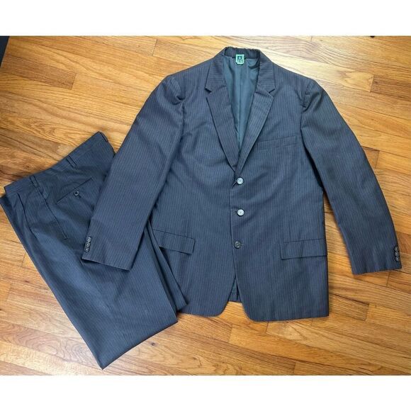 Vintage Late 1940s to mid 1950s Men’s Charcoal Suit Set 2pc 35x29 pant - Picture 1 of 15